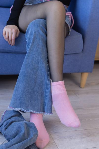 袜啵啵 小甜豆可拆卸牛仔裤